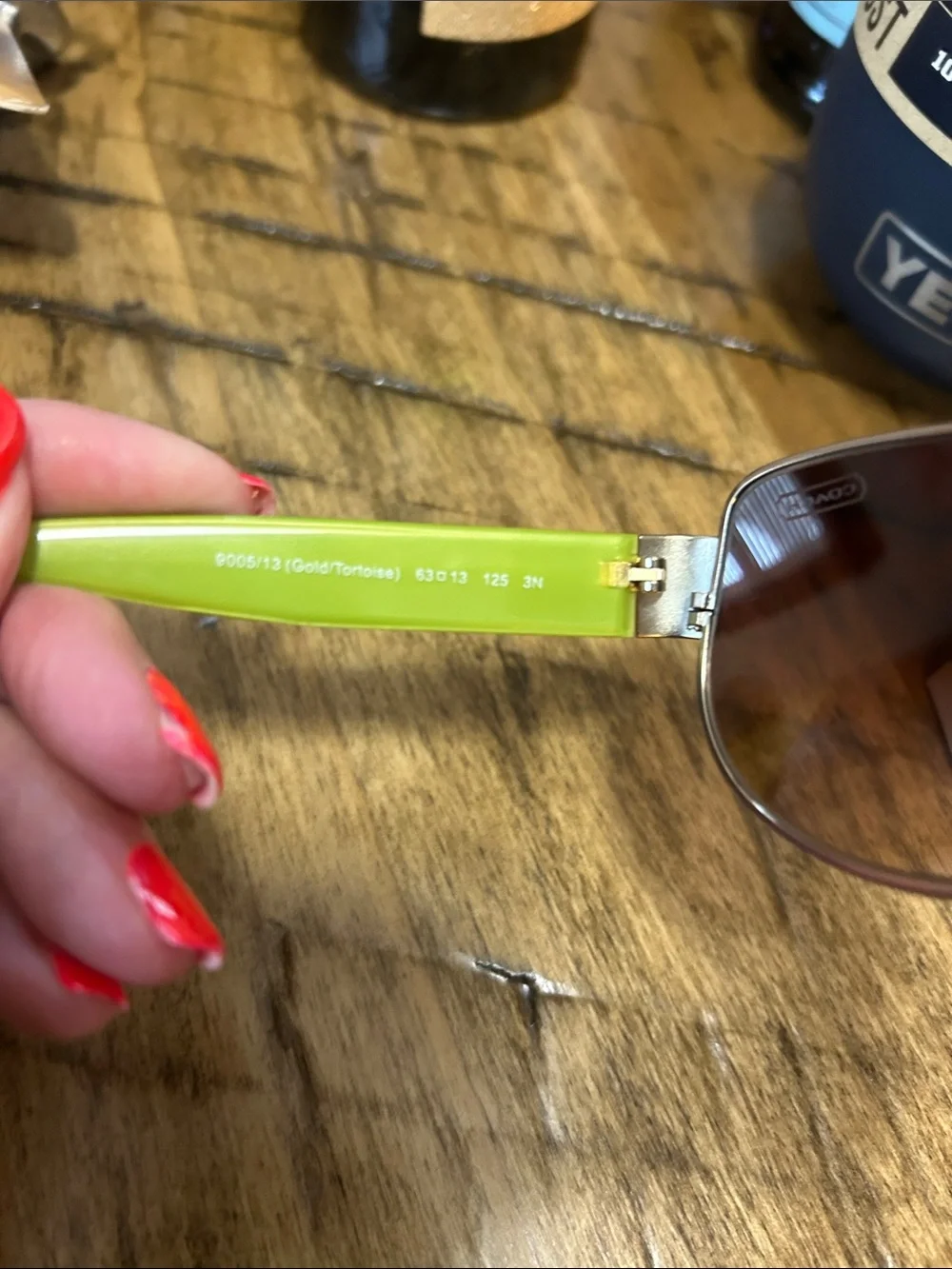 Coach HC7001 Taylor sunglasses ladies gold tone frame tortoise/green